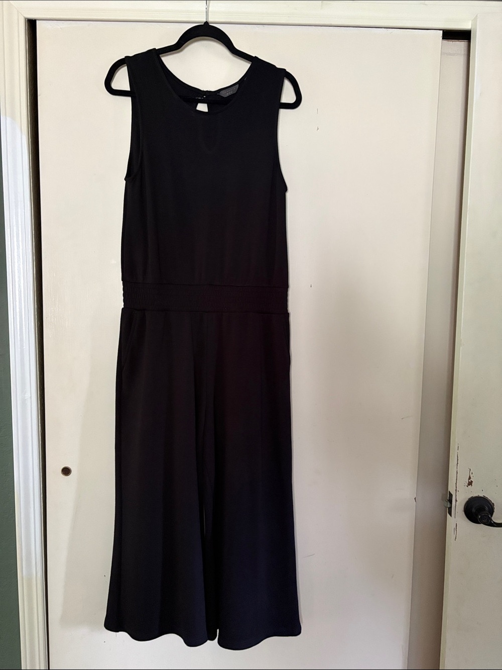 Danskin Black Sleeveless Wide-Leg Knit Jumpsuit